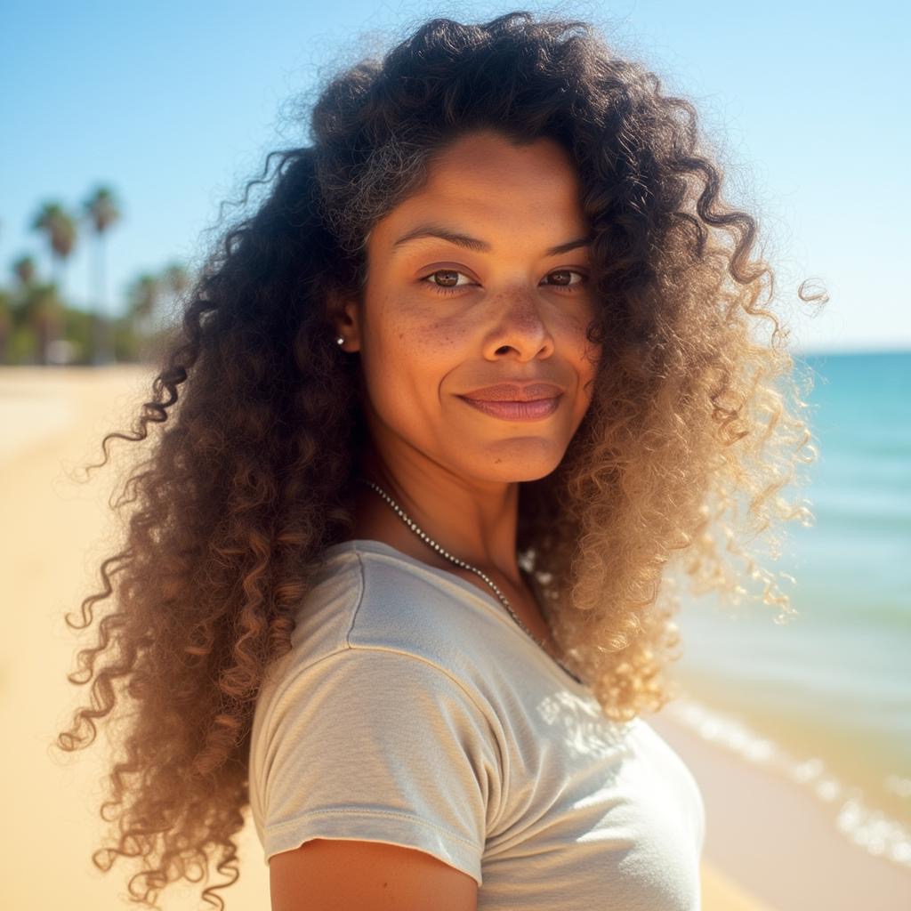 Coach Viva on the beach